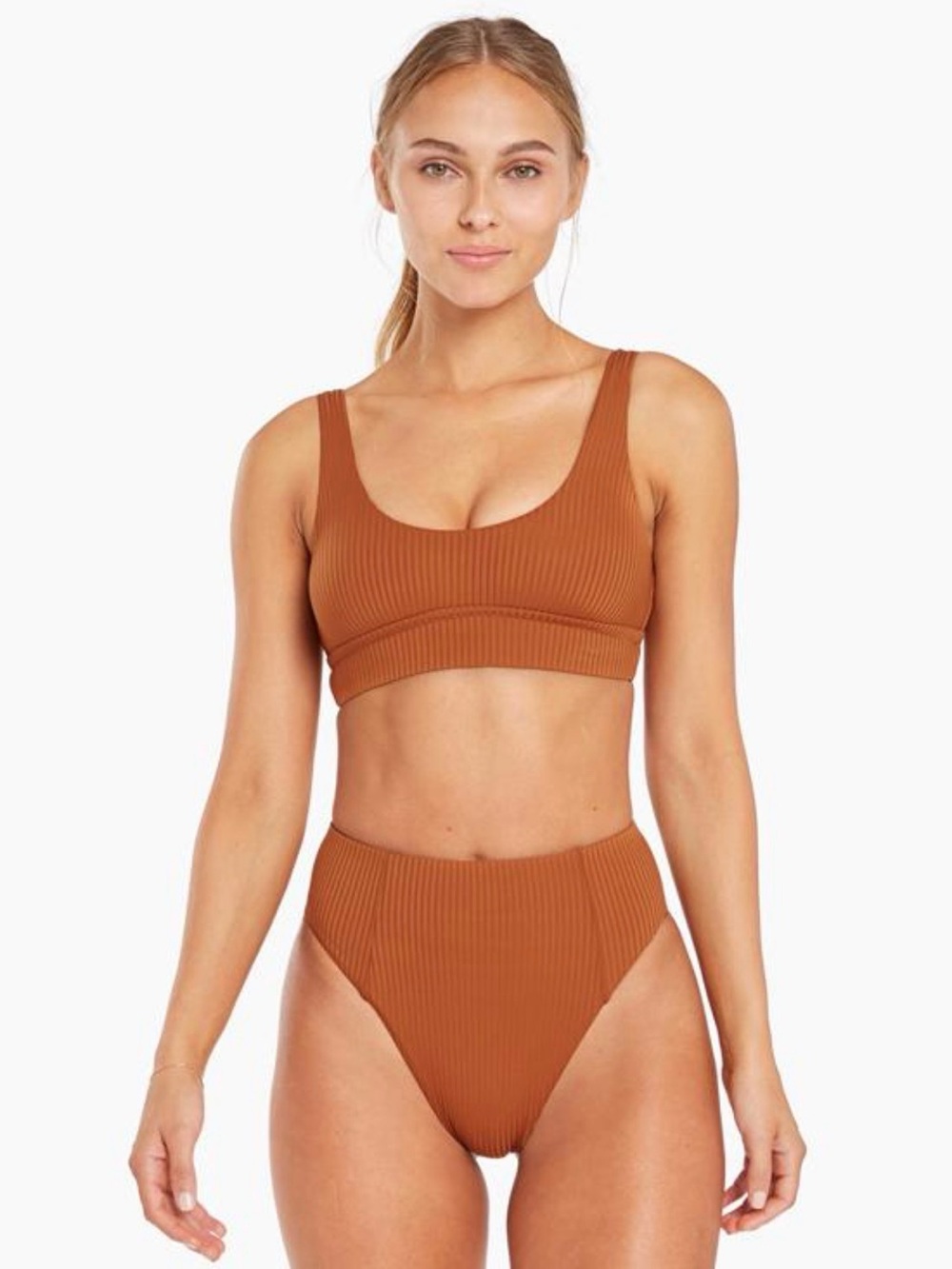Vitamin A Sienna Tank & High-Waist Bottom EcoRib | Chai